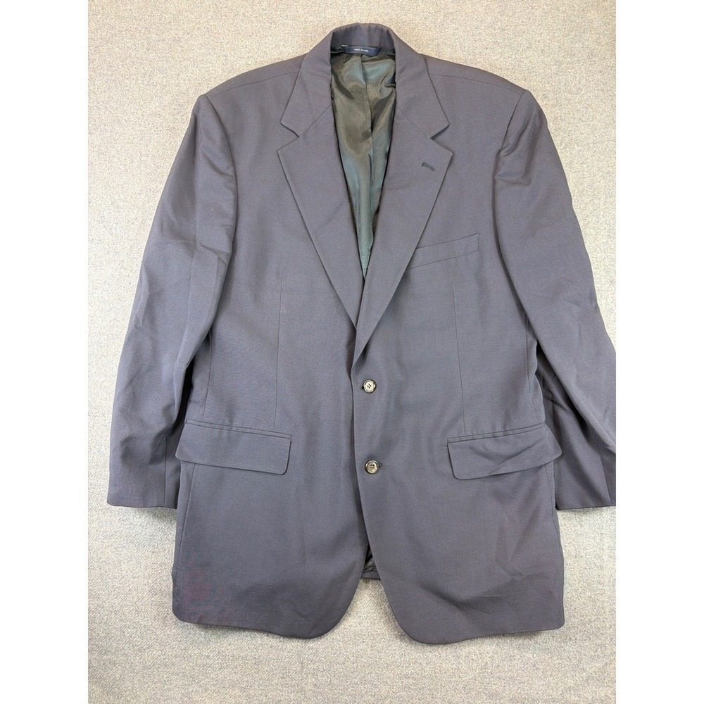 Brooks Brothers Brooksaire Blazer Mens 43 RG Navy 100% Worsted Wool 2-Button